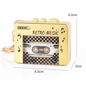 Trẻ em Retro Cassette Player mô phỏng <span class=keywords><strong>Mini</strong></span> âm nhạc đài phát thanh ghi Keychain Ba lô mặt dây chuyền đồ chơi giáo dục - Product Image 5