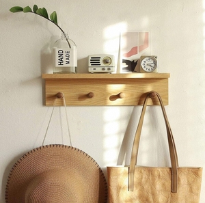 <span class=keywords><strong>Porte</strong></span>-<span class=keywords><strong>manteau</strong></span> d'entrée de salon avec crochets muraux en bois et étagères sculptées <span class=keywords><strong>pour</strong></span> un usage domestique - Product Image 3