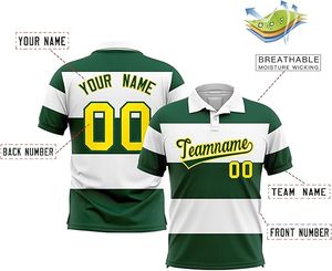 Camiseta de Rugby Sublimada Personalizada para Hombre, Secado Rápido, Uniforme de Equipo, Diseña Tu Propia Camiseta Polo a Rayas, Ropa Deportiva, Tallas Grandes - Product Image 3