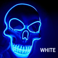 Masque de squelette humain pour Halloween, masques à LED illuminés, masque drôle, alimentation, déguisement du grand Festival, Cosplay, masques de fête