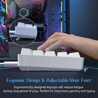 Teclado Mecánico Ergonómico con Retroiluminación RGB Plug and Play, Teclado para Juegos con Cable de 61 Teclas para Windows/PC/Escritorio