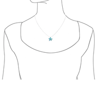 Opale bleue étoile de mer Plumeria collier porte-bonheur fleur pendentif chaîne surfeur bijoux en argent Sterling 925