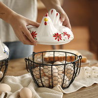 Hot Selling Smeedijzeren Keramische Eieren Opslag Houders Woonkamer Fruit Keuken Decoraties Hen Opslag Mand