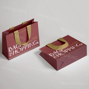 Handverpakte linten, kartonnen tassen, cadeaus, winkelen, wit, hete folie bedrukking, kartonnen ambachtelijke tassen, natuurlijke ambachtelijke tassen - Product Image 3