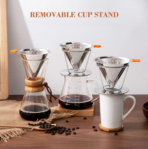 <span class=keywords><strong>Cafetière</strong></span> à <span class=keywords><strong>filtre</strong></span> en acier inoxydable de qualité alimentaire avec support, <span class=keywords><strong>filtre</strong></span> à café en maille avec support, infuseur à café avec support - Product Image 6
