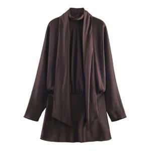 Zhezhhezhd फैशन फॉल <span class=keywords><strong>2025</strong></span> बुटीक कपड़ों की महिला लंबे आस्तीन साटन कपड़े - Product Image 6