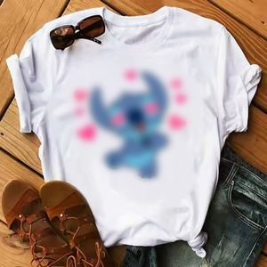 Camiseta <span class=keywords><strong>de</strong></span> manga corta con estampado Kawaii <span class=keywords><strong>de</strong></span> dibujos animados <span class=keywords><strong>de</strong></span> mujer <span class=keywords><strong>de</strong></span> moda <span class=keywords><strong>de</strong></span> alta calidad personalizada Camiseta <span class=keywords><strong>Lilo</strong></span> <span class=keywords><strong>Stitch</strong></span> Harajuku Camiseta - Product Image 5