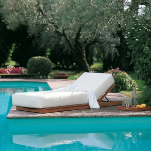 Mobilier d'extérieur moderne et élégant Terrasse <span class=keywords><strong>de</strong></span> la piscine <span class=keywords><strong>de</strong></span> l'hôtel Cadre <span class=keywords><strong>confortable</strong></span> en teck Chaises longues <span class=keywords><strong>de</strong></span> <span class=keywords><strong>jardin</strong></span> tissées en corde - Product Image 6