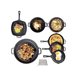 Juego de utensilios de cocina de hierro fundido presazonado, sartén para Pizza, Horno Holandés, parrilla, sartén para utensilios de cocina, Camping - Product Image 3