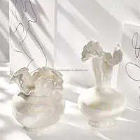 Yeni model parlak sırlı beyaz Modern vazo ev dekor porselen Florero Crema Minimalist dekorasyon