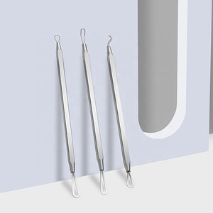 Acier inoxydable Double tête points noirs bouton comédon <span class=keywords><strong>extraction</strong></span> dissolvant acné aiguille outils de beauté pour le visage et le nez - Product Image 5