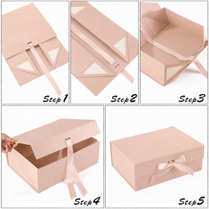 Luxury Wholesale Rigid Magnetic Closure Fancy Matte Foldable Gift Box Custom logo Magnetic Gift <b>Boxes</b> with Ribbon - Product Image 3