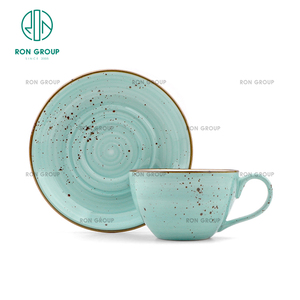 Gran oferta, taza de café de té capuchino de 3,6/6,5 pulgadas de cerámica de melamina azul cielo con asa para café, restaurante, Hotel, uso comercial - Product Image 4