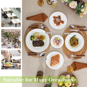 Assiettes en porcelaine de Chine, service de table pour restaurant, vaisselle blanche, service de restauration, assiettes à dîner en céramique personnalisées en vrac - Product Image 4