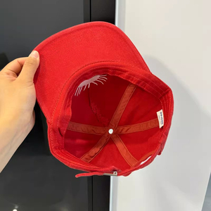 <span class=keywords><strong>Casquette</strong></span> 5 panneaux en coton non structurée avec logo brodé, <span class=keywords><strong>casquette</strong></span> <span class=keywords><strong>rouge</strong></span> à visière plate, <span class=keywords><strong>casquette</strong></span> vintage style papa avec fermeture réglable, <span class=keywords><strong>casquette</strong></span> <span class=keywords><strong>snapback</strong></span> personnalisée non structurée - Product Image 3