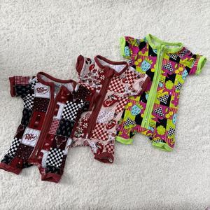 Klaar voor verzending 2-weg rits zomer zachte shorties groothandel baby kinderen bamboe kleurrijke meisjes jongens kleding - Product Image 1
