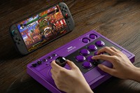 Manette Arcade V3 sans fil Bluetooth et filaire, trois modes, contrôleur violet compatible avec Switch, PC, Steam pour jeux de combat