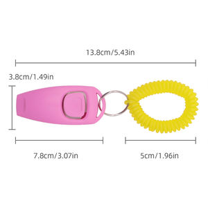 Clicker d'entraînement pour chien 2 en 1 avec sifflet vocal interactif, couleur personnalisée, avec laisse élastique pour la main - Product Image 6