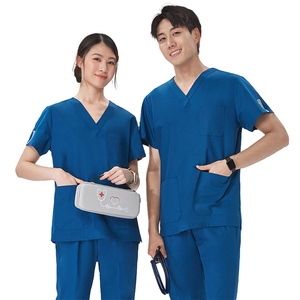 En solde : Tenue de travail pour dentistes, uniforme extensible pour médecins et infirmières, ensemble blouse et <span class=keywords><strong>pantalon</strong></span> en polyester et coton pour clinique, uniforme <span class=keywords><strong>médical</strong></span> économique - Product Image 2