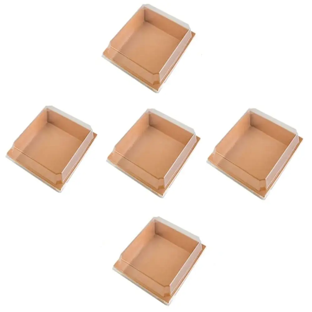 Eco kraft paper box Plastic Disposable Cake Sandwich Greaseproof Paper Boxes