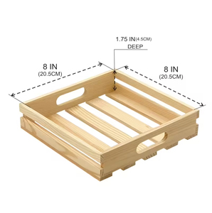 Vassoi Rettangolari in <span class=keywords><strong>Legno</strong></span> Massello Lucidato, Vuoti, per Artigianato, Contenitori, Pallet, <span class=keywords><strong>Cassette</strong></span>, con Manici, Fai da Te, Decorazioni, Eco-Friendly - Product Image 2