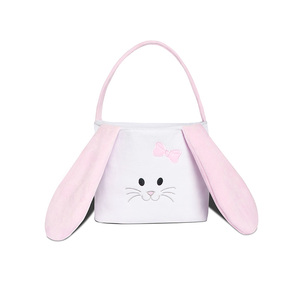 Wholesale Monogram <strong>Easter</strong> Bucket Pink Floppy Long Ears Egg <strong>Gift</strong> Bag Plush Bunny <strong>Easter</strong> <strong>Basket</strong> - Product Image 5