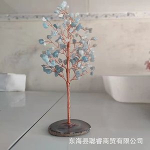 ต้นไม้เงินคริสตัล หินธรรมชาติ ลวดทองแดง งานแฮนด์เมด ตกแต่งบ้านและสำนักงาน - Product Image 3