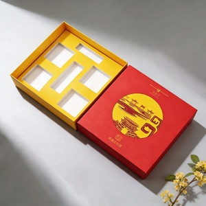 Boîte d'emballage haut de gamme en carton rigide de qualité alimentaire pour gâteaux de lune de style chinois traditionnel, avec couvercle Ciel et Terre, pour pâtisseries de festival et cadeaux - Product Image 5