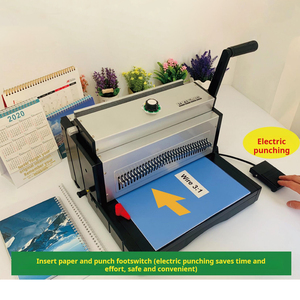 ET8707, máquina de encuadernación de alambre eléctrico resistente, 34 agujeros cuadrados, troqueles ajustables para calendarios, informes, contratos - Product Image 3