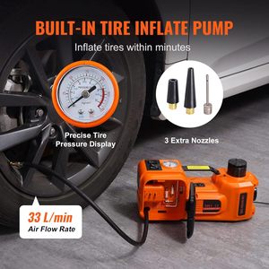 Kit Cric Elettrico per Auto 5 Tonnellate 12V, Cric Idraulico Portatile con Avvitatore a Impatto e Pompa Gonfiagomme con Luci LED - Product Image 6