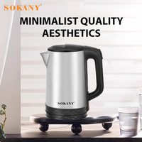 Sokany 09022 2.5L 1500W en acier inoxydable intelligent Portable petite chaudière à eau bouilloires électriques