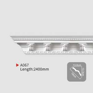 Moldura Decorativa <span class=keywords><strong>de</strong></span> Techo <span class=keywords><strong>de</strong></span> Poliuretano Estilo Europeo, Color Blanco, <span class=keywords><strong>para</strong></span> Decoración <span class=keywords><strong>de</strong></span> Interiores <span class=keywords><strong>de</strong></span> Villas y Hoteles - Product Image 3