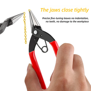 Pince à bijoux en acier au carbone DIY, outils de bouclage de fil à ressort, pince à bec <span class=keywords><strong>rond</strong></span> plat à 9 broches pour la création de bijoux - Product Image 4