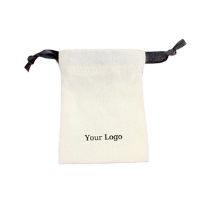 Bolsa con Cordón de Algodón 100% Orgánico, con Logotipo Personalizado Impreso, Reciclable, a Prueba de Polvo, con Cintas Negras, MOQ Bajo - Product Image 1