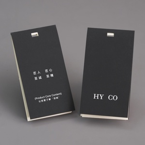 Wholesale Black Swing Hang Tags Clothe Print Fashion Brand Name Paper Labels For Clothing