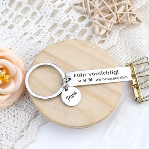 Llavero de Acero Inoxidable con Grabado Láser, Estilo Moderno, un Regalo Festivo Perfecto para Papá - Product Image 4