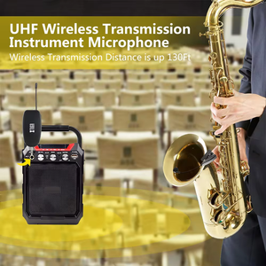 XTUGA KX621 UHF <span class=keywords><strong>Microphone</strong></span> à condensateur cardioïde sans fil Clip-on Réduction du bruit Portable pour Saxophone Trompettes Téléphones intelligents - Product Image 5