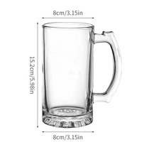 Vente en gros de mugs à bière en verre personnalisés avec logo, 500 ml, logo gravé au laser, logo sablé, en promotion