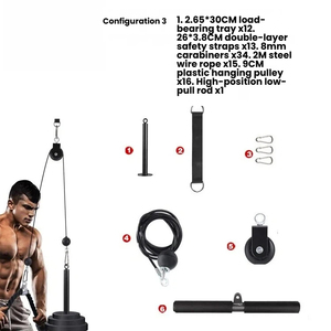 Kit de fitness d'intérieur <span class=keywords><strong>pour</strong></span> triceps et renforcement des bras, avec <span class=keywords><strong>poulie</strong></span> à <span class=keywords><strong>corde</strong></span> de tension personnalisable <span class=keywords><strong>pour</strong></span> tractions verticales à domicile, vente en gros - Product Image 3