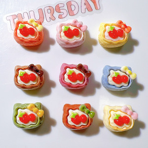 Accesorios DIY para manualidades: Material para juego de comida, técnica de pegamento de crema, accesorios para el cabello infantiles, colgante de cabeza de gato - Product Image 3