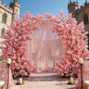 Arco de Árbol Artificial de Flores de Cerezo de Seda Personalizado, Sakura Rosa de Alta Simulación para Bodas y Decoración de Año Nuevo - Product Image 1