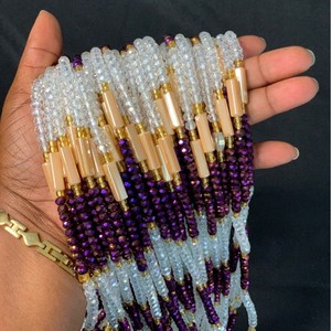 Chaîne de taille africaine de 50 pouces à nouer, chaîne de <span class=keywords><strong>ventre</strong></span> pour usage quotidien féminin, chaîne de corps à perles colorées pour bijoux de corps style bohème - Product Image 1