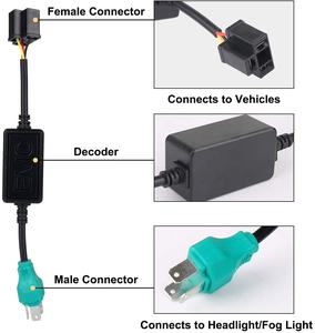 <span class=keywords><strong>LED</strong></span>フラッシュエラーフリー抵抗器配線CanbusLEDヘッドライトシステムH49003ハーレージープ用アンチフリッカーハーネスキャンセラーデコーダー - Product Image 4