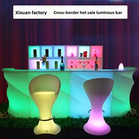 Table basse rectangulaire lumineuse LED transfrontalière en gros Ensemble de barres à vagues colorées Panneau combiné pour réception de bar