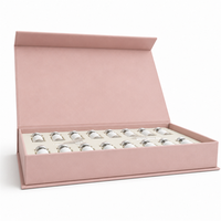 Scatola Rigida Stile Libro Bordeaux con Logo Personalizzato e Vassoio EVA per 16 Fiale di Polvere Liofilizzata, Confezione per Prodotti Skincare