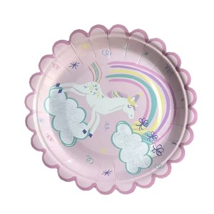 Cartoncino Bianco <span class=keywords><strong>di</strong></span> Qualità Export, 7 Pollici, Unicorno Cartoonesco Multicolore, Ecologico, per Feste <span class=keywords><strong>di</strong></span> <span class=keywords><strong>Natale</strong></span> e Pasqua, Stoviglie Usa e Getta - Product Image 5