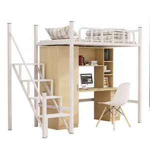 <span class=keywords><strong>Cama</strong></span> Literá Moderna de Acero y Madera con <span class=keywords><strong>Escritorio</strong></span> y Silla para Dormitorio de Apartamento Universitario, Fábrica de Foshan - Product Image 5