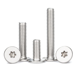 Ultra-Thin 304 Stainless Steel Torx <b>Screws</b> M2 M3 M4 M5 M6 Sizes Low <b>Flat</b> Head Design Metric Measurement System - Product Image 1