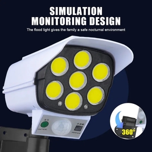 Luz LED Cámara falsa Sensor de movimiento de seguridad Cámara ficticia solar Vigilancia Luz de calle solar LED Lámpara IP65 para el jardín del hogar - Product Image 2