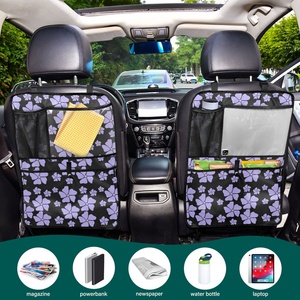 Hawaii Flower Custom Print Car Backseat Organizer Durable Car Seat Organizer Kick Mats Muti-Pocket Back Seat Storage Bag - Product Image 5